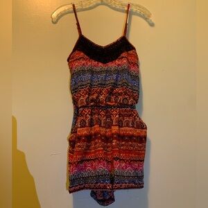 Xhilaration Multicolor Patterned Romper